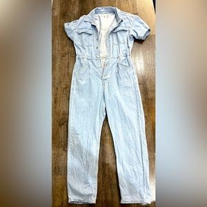 Free people demin jumpsuit light blue